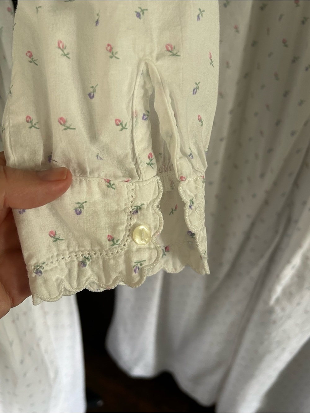 1990’s Eileen West 2Pc Cotton Maxi-length “Western Inspo” Night-Gown Set - Picture 5 of 11